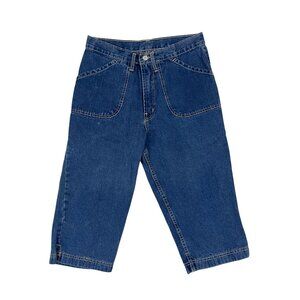 Brighton Blues Vintage 90s High Rise Mom Jeans Capri Crop Size 28 Patch Pockets